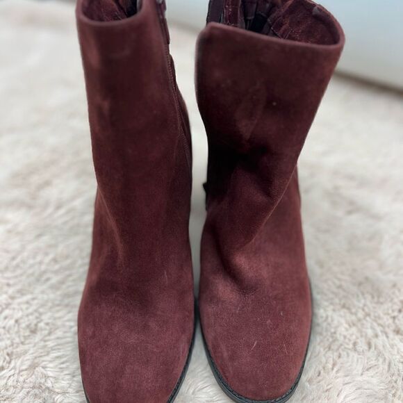 Arturo Chiang leather upper suede block heel bootie - Picture 3 of 6